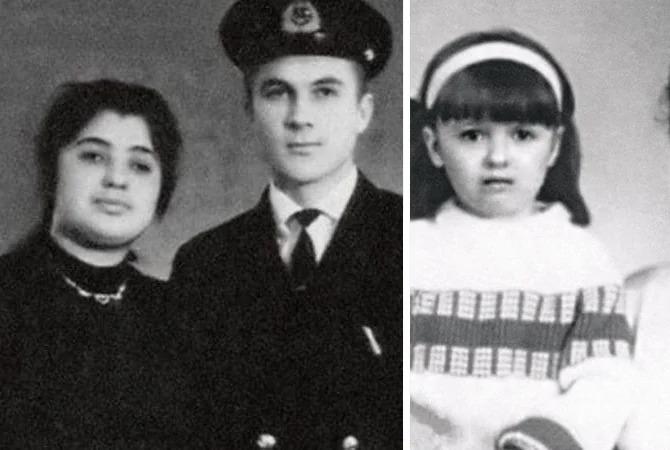 Ольга Дроздова в детстве, на фото слева родители актрисы