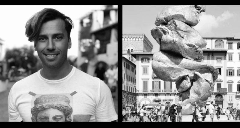 Максим Галкин и скульптура Урса Фишера «Большая глина номер четыре»